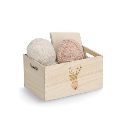 Petite boite décorative bois rangement  Deer ZELLER PRESENT