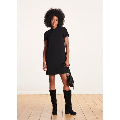 Robe courte évasée manches courtes col mao LA FEE MARABOUTEE