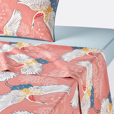 Drap plat en percale de coton, Grues LA REDOUTE INTERIEURS