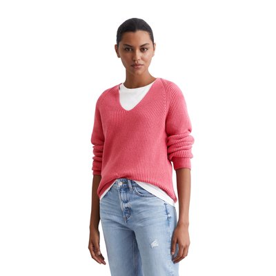 Pull-over en tricot col V relaxed en fil de coton doux MARC O'POLO