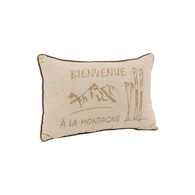Coussin en lin et coton Bienvenue à la Montagne AUBRY GASPARD