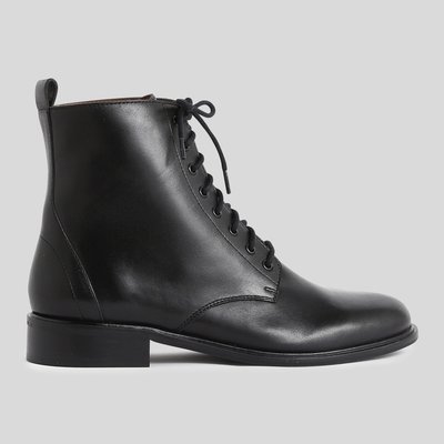 Bottines à lacets, cuir responsable MONOPRIX
