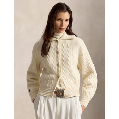 Cardigan à col polo torsadé en laine POLO RALPH LAUREN