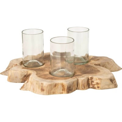 Vase photophore trio en bois et verre RECOLLECTION