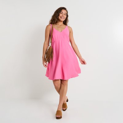Robe courte col V à bretelles GRAIN DE MALICE