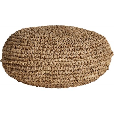 Pouf en fibre naturelle rond, Scauri RECOLLECTION