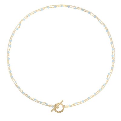 Collier calcédoine bleue doré - roxane CAROLINE NAJMAN