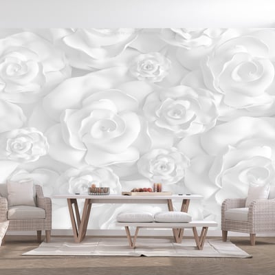 Papier peint intissé panoramique Fleurs Plaster Flowers EDEN