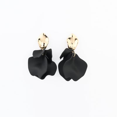 Boucles d'oreilles pétales de fleurs noirs BALABOOSTE