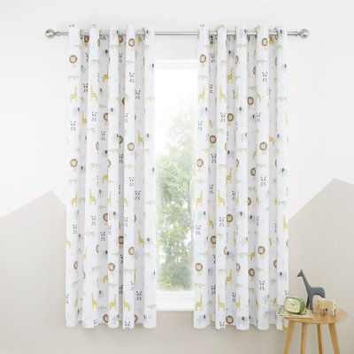Roarsome Animals Eyelet Blackout Curtains 168x183cm CATHERINE LANSFIELD