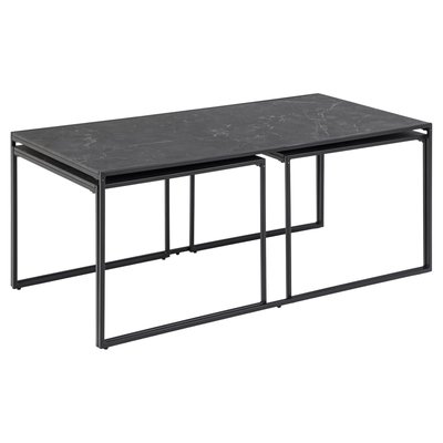 Table basse extensible en 3 pièces en Mélamine et Métal TOILINUX