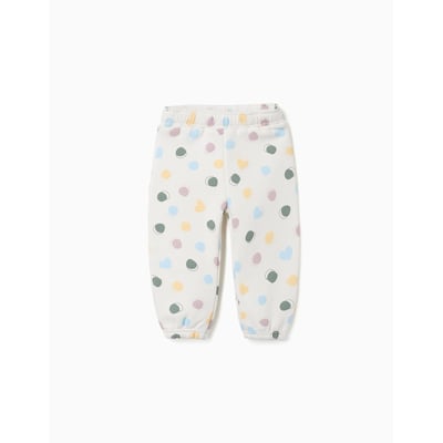 Pantalon en molleton avec doublure en coton peigné et motif à pois ZIPPY