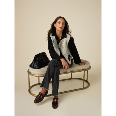 Jean flare réalisé en denim de coton stretch délavage gris OLTRE