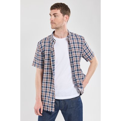Chemise manches courtes à carreaux - lin GUY DE BERAC