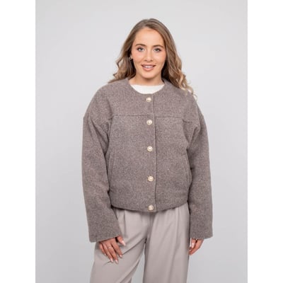 Veste Courte Effet Laine Boutons Dorés Uwari DONA LISA
