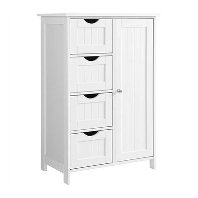 Meuble de salle de bain 1 Porte 4 Tiroirs - L55 cm CALICOSY