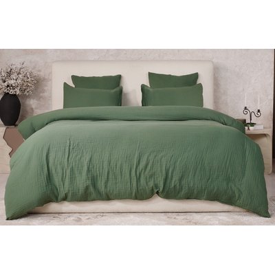 Parure unie avec housse de couette et taie(s) en gaze de coton lavé, Ava C DESIGN HOME TEXTILE