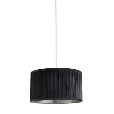 Pleated Velvet Grey Lampshade with Metallic Silver Inner SO'HOME