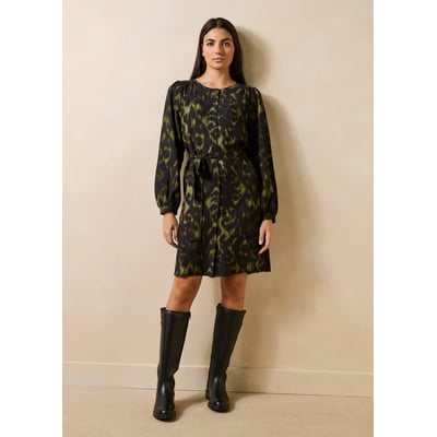 Robe courte boutonnée manches longues imprimée LA FEE MARABOUTEE