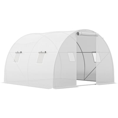 Serre en tunnel PE Blanc OUTSUNNY