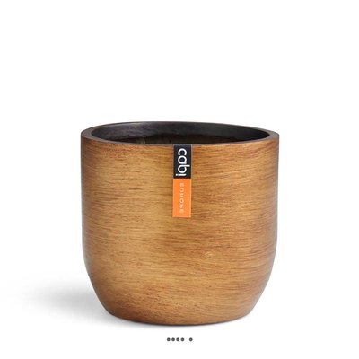 Joli pot rétro forme eggpot doré en matières synthétiques H 21 x D 23 cm Doré ARTIFICIELLES