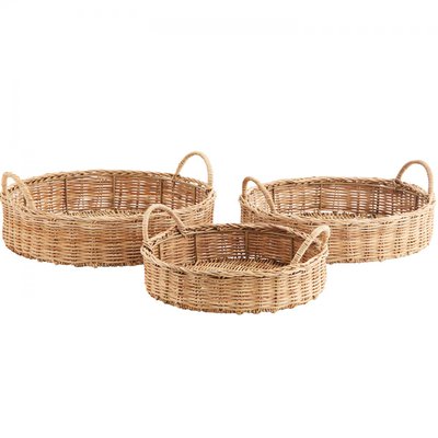 Lot de 3 plateaux en rotin MADAM STOLTZ