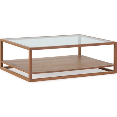 Table basse en bois de cèdre, plateau en verre RECOLLECTION
