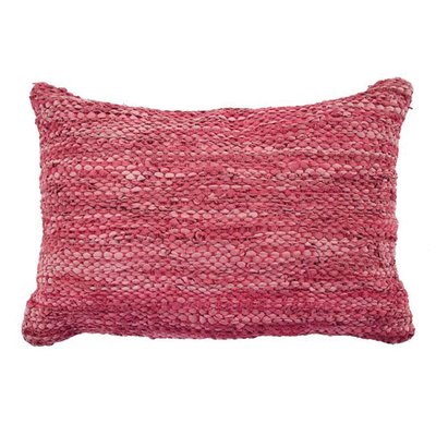 Coussin en cuir tressé burgundy SKIN THE DECO FACTORY
