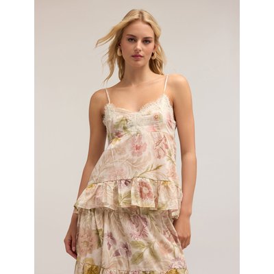 Top en mousseline de coton motif à fleurs MOTIVI