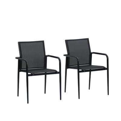 Fauteuil de jardin en aluminium et textilène noir  BASALT BERAH GETAH