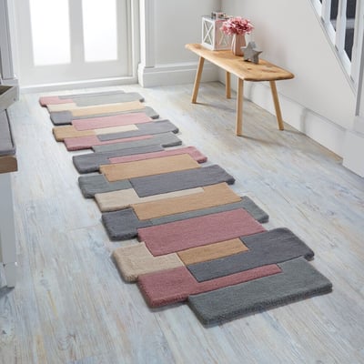 Tapis de couloir graphique en laine COLLAGE FLAIR RUGS