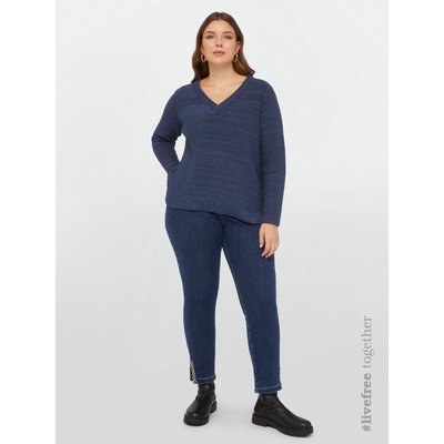 Jegging avec fente dans le bas et bord brodé en cristaux FIORELLA RUBINO