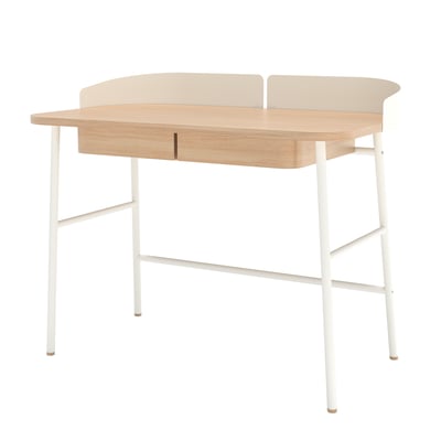 Bureau en chêne et métal coloré, VICTOR HARTO