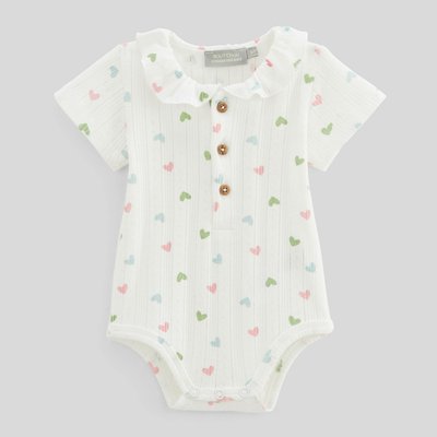 Body manches courtes avec col volanté en coton BIO BOUT'CHOU