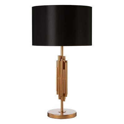Champagne Gold Finish Base with Black Shade Table Lamp SO'HOME