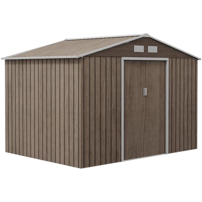 Abri de jardin Acier galvanisé Marron OUTSUNNY