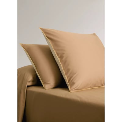 Deux taies d’oreiller percale de coton couleur réversible 60x60 cm MANGO HOME