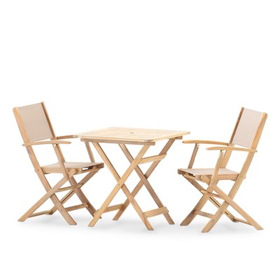 Salon de jardin, 2 chaises, JAVA LIGHT DEFORA HOME