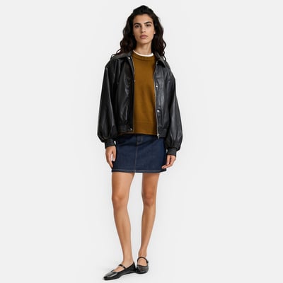 Blouson court en simili enduit polyuréthane, fermeture zippée LA REDOUTE COLLECTIONS