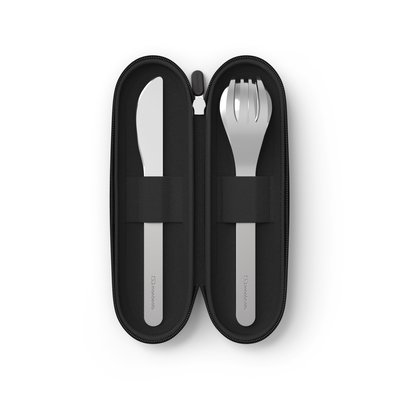 Set de 3 couverts Trio couteau avec étui textile, MB Slim Nest MONBENTO