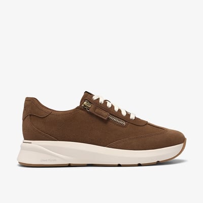 Code R Run Zip-Up Leather Trainers CLARKS