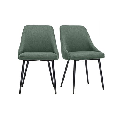 Chaises en tissu chenille terre brûlée et métal noir (lot de 2) HASTA MILIBOO