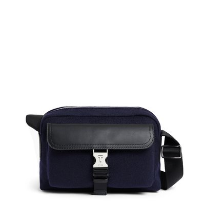 Petit sac bandoulière Maurice en feutre de laine et cuir lisse LE TANNEUR