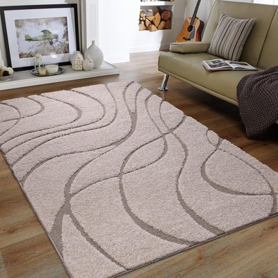 Tapis shaggy tissé motif géométrique POUDA UN AMOUR DE TAPIS