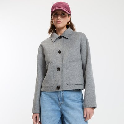 Короткое пальто с застежкой на пуговицы, меланжевая шерсть LA REDOUTE COLLECTIONS