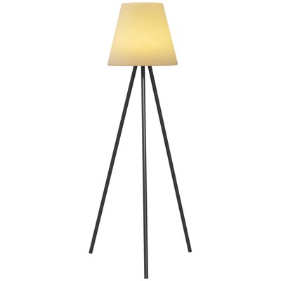 Lampadaire extérieur solaire LED trepied sans fil USB alu noir PE blanc OUTSUNNY