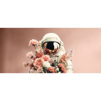 Tableau Mural Astronaute Floral ILLUSION CEANOTHE