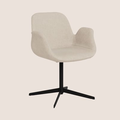 Fauteuil de salle à manger pivotant à accoudoirs beige clair - BETINA HELLIN, DEPUIS 1862