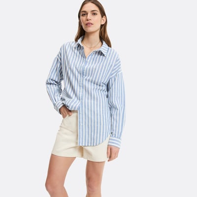 Chemise oversize, à rayures, manches longues, Signature APOLLINE LA REDOUTE COLLECTIONS