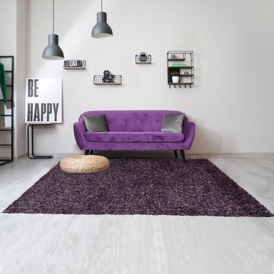 Tapis poils longs shaggy tissé motif faux uni UNI D UN AMOUR DE TAPIS